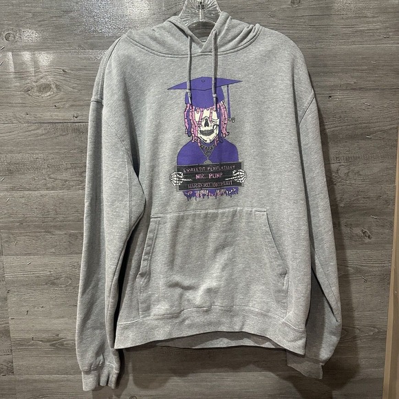 Lil Pump Unhappy Esskeetit Penitentiary Gray Pullover Hoodie Medium Rap - Picture 1 of 7